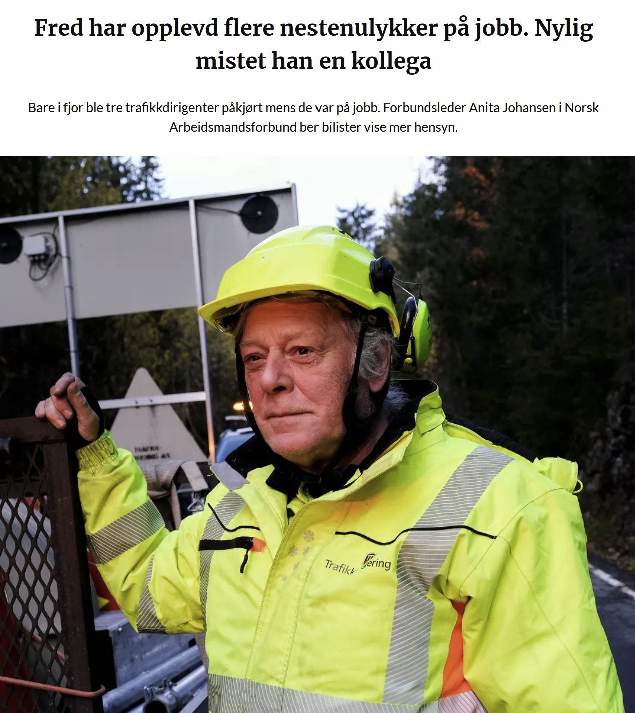 Trafikkdirigent påkjørt og drep